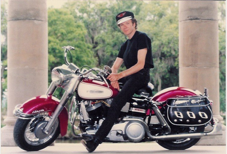 Harley_1.jpg -  Mason on his 1966 Harley Davidson  1990  Photo by: Scott Key  